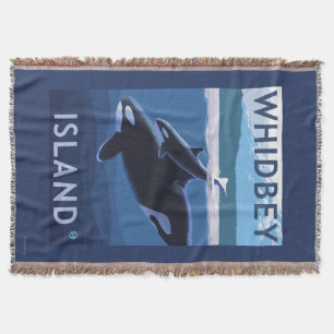 Whidbey ö, WashingtonOrca och kalv Filt