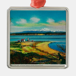 Whidby ö och Mt.-bagare från port Townsend Julgransprydnad Metall