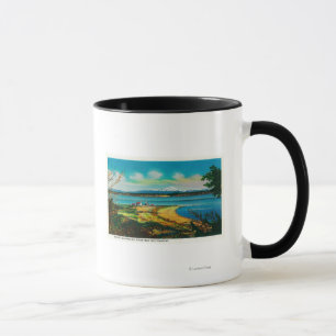 Whidby ö och Mt.-bagare från port Townsend Mugg