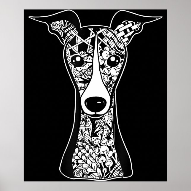 Whidragsur Älskare | Italienska Greyhound Ansikte  Poster (Framsidan)