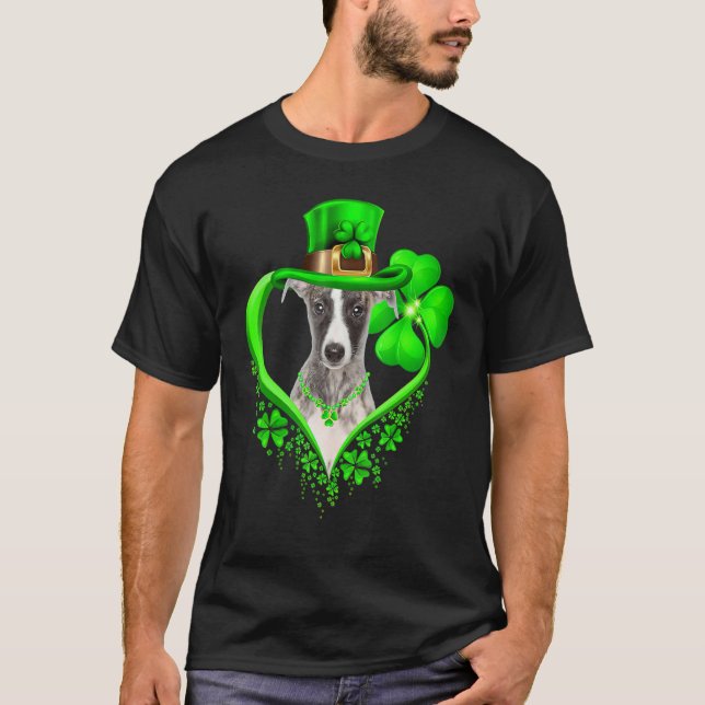 Whifragment Hund St patricks day Irish Shamrock T Shirt (Framsida)
