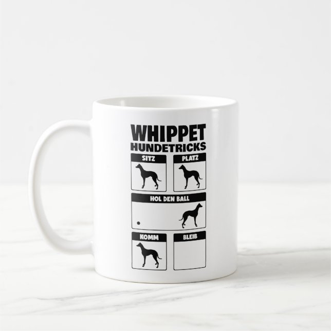 Whifragment Hunmen Windhund Tricks Sighthound Kaffemugg (Vänster)