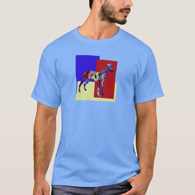 Whifragment/italiensk Greyhound Hund Silhouette RY T Shirt (Framsida)