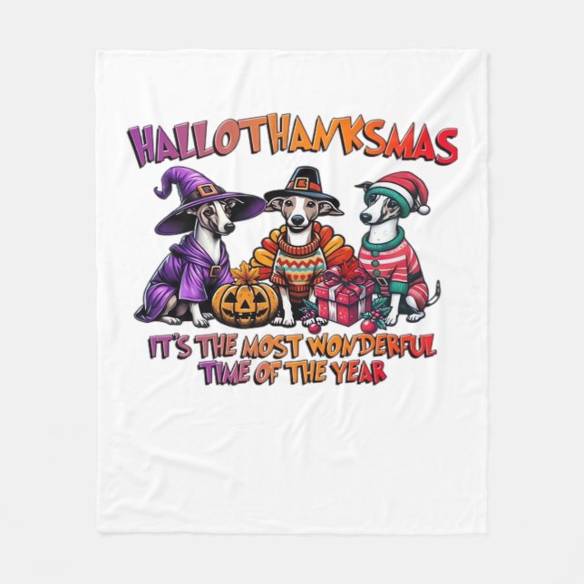 Whifragmentet Halloween-Thanksgivingens julomoteri Fleecefilt (Framsidan)