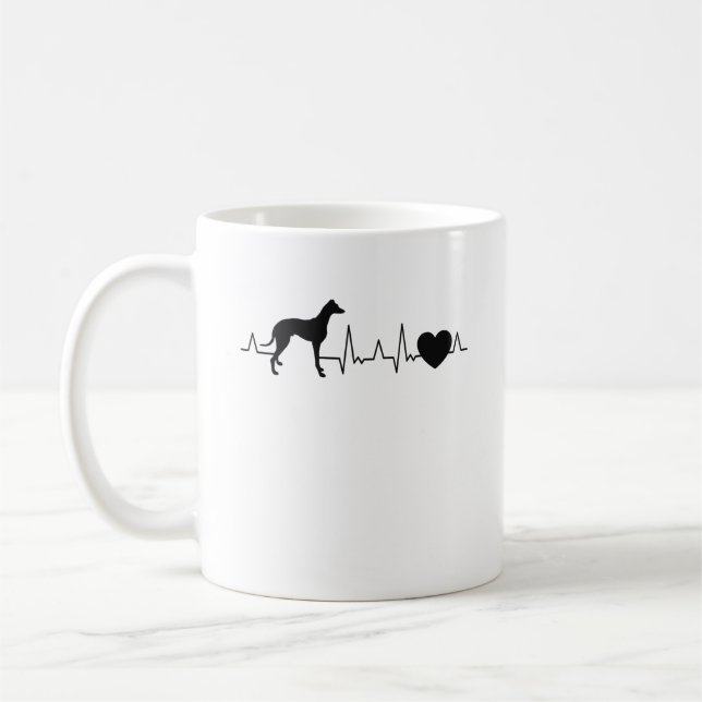 Whifragmentet Herzschlag Windhund Sighthound Kaffemugg (Vänster)