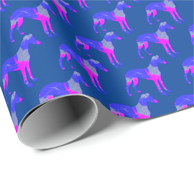 Whifragmentet Italiensk Greyhound Hund Silhouette  Presentpapper (Rullad Hörn)