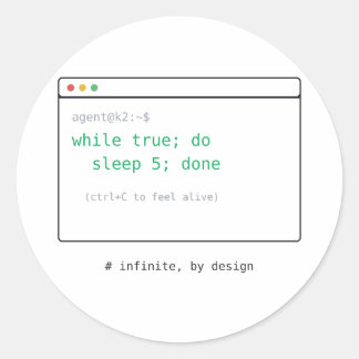 while(true): Oändlig Loop - Dev Klistermärke Prese