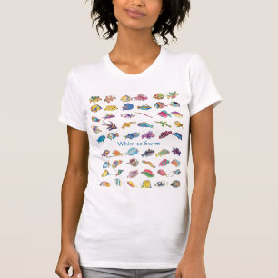 Whim som simmar tecknadfisken tee shirt