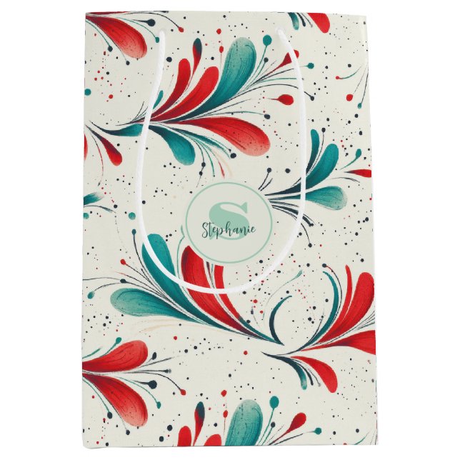 Whimiscal Blue and Red Paisley Löv Mönster (2) (Framsidan)