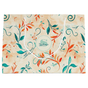 Whimiscal Blue and Red Paisley Löv Mönster (2)