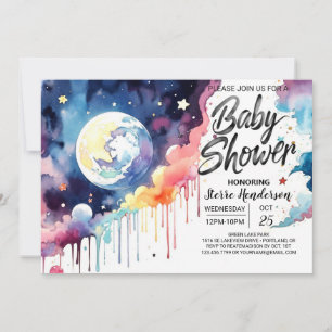 Whimiscal Celestial Baby Shower Inbjudningar