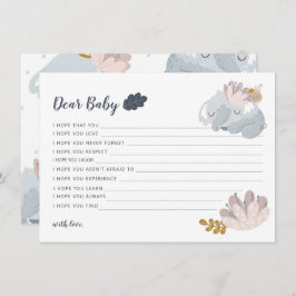 Whimiscal Elephant-blommor önskemål för baby Julkort