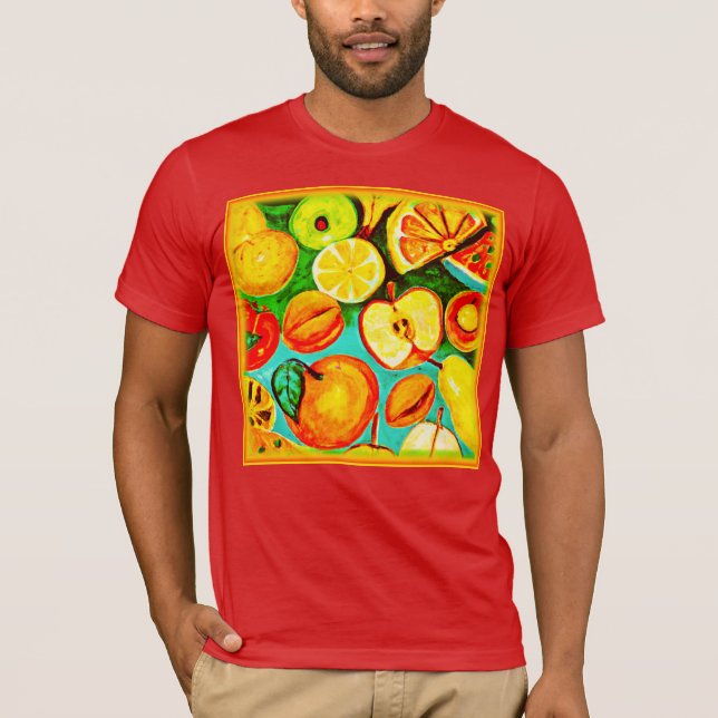 Whimiscal Fruit Mönster. Köp nu T Shirt (Framsida)