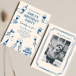 Whimiscal Funky Quirky Teckning 30:e födelsedagen Inbjudningar<br><div class="desc">Quirky Hand plockade Funky Cheers Öl 30:e födelsedagen</div>
