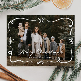 Whimiscal Hand Drawn Bows Photo Jul Helg Vykort