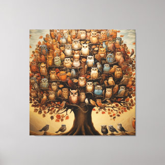 Whimiscal Haven: Uggla-adorned Arboretum Canvastryck