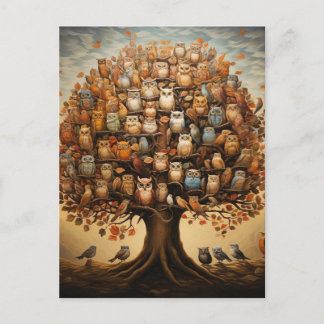 Whimiscal Haven: Uggla-adorned Arboretum Vykort