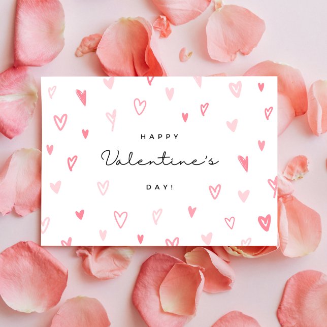 Whimiscal Hearts Valentine Day Postcard Vykort (Skapare uppladdad)