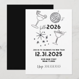 Whimiscal Krafs Hej 2026 Nyår Guld Julkort