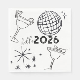 Whimiscal Krafsings Hej 2026 Nyår Guld Pappersservett
