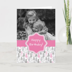 Whimiscal rosor och grått skissar kattgåvaidéer kort