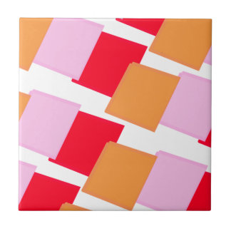 Whimiscal Squares Red Orange Pink  Kakelplatta