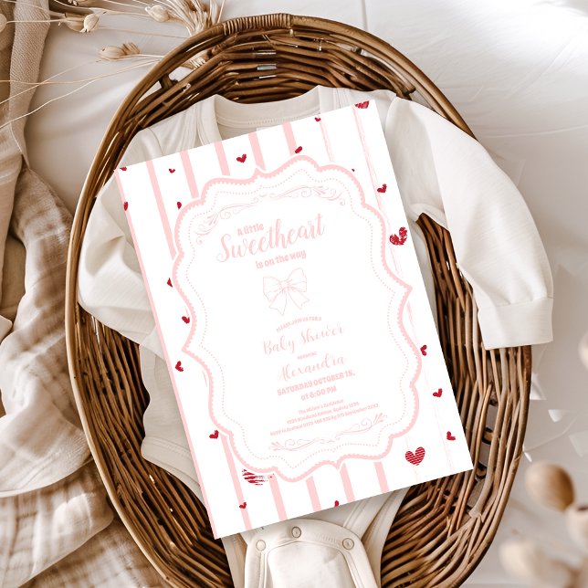 Whimiscal Sweet Valentine Day Baby Shower Inbjudningar (Skapare uppladdad)