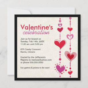 Whimiscal Valentines Day Party bjudan Inbjudningar