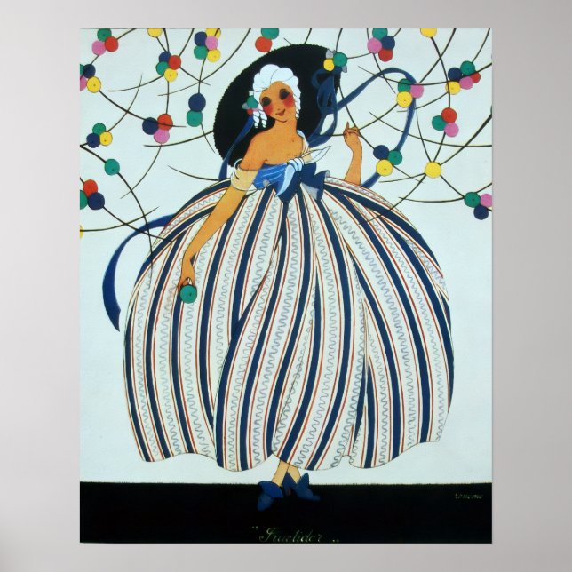 WHIMISKT UNG FLICKA SKÖNHET MODEDESIGN POSTER (Framsidan)