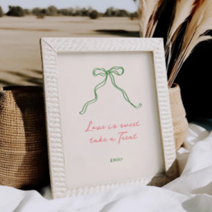 Whimisky Quirky Handskriftlig Bow Kärlek är söt Poster