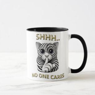Whimissic Silence Zebra-Stripe Cats lekfull Gag Mugg