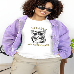 Whimissic Silence Zebra-Stripe Cats lekfull Gag T Shirt