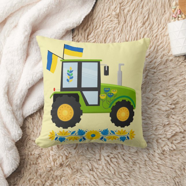 Whimissical Ukraina Tractor Kudde (Filt)