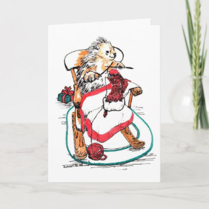 Whimissick Knitting Porcupine-julkort Helgkort