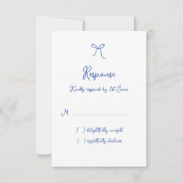 Whimissik Bow Fransk Blue Bröllop OSA Kort