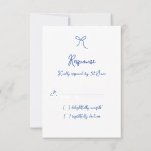 Whimissik Bow Fransk Blue Bröllop OSA Kort