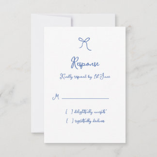 Whimissik Bow Fransk Blue Bröllop OSA Kort
