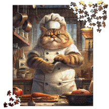 Whimissik Brown Realistic Cat Chef Artwork