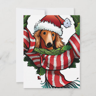 Whimissik Dachshund och God Jul Hälsning Julkort