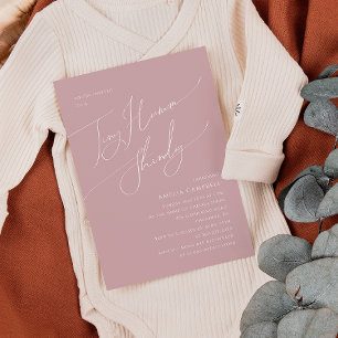 Whimissik Dusty Ro Tiny Human Baby Shower Inbjudningar