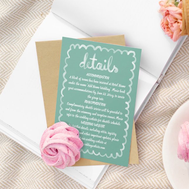 Whimissik Hand Illustrated Oliv grönt White Ram Tilläggskort (Skapare uppladdad)