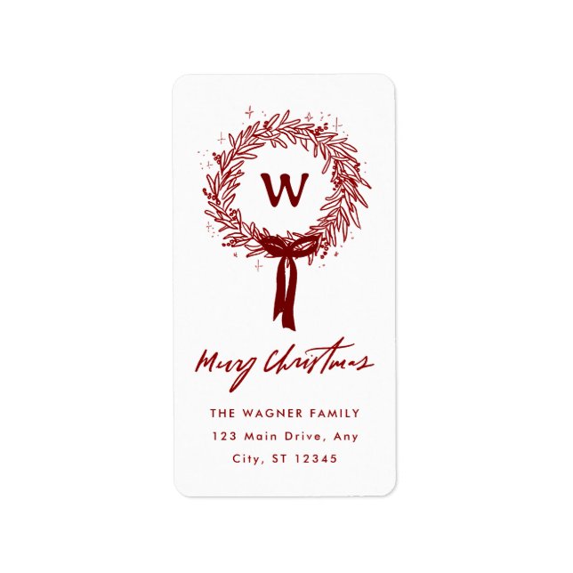 Whimissik Hand plockade Doodle-andejul Adressetikett (Framsidan)