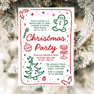Whimissik Helgdag jul, Party Inbjudningar