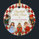 Whimissik Nutcracker Baby 1:a jul Julgransprydnad Keramik<br><div class="desc">Fira din baby 1:a jul med den här vackra keramiska prydnaden med magiska tecken från en av de mest älskade julsagorna hela tiden,  Nutcracker. Använda fält att anpassa märkrna med egna formuleringar och detaljer. Klicka på knappen "anpassa ytterligare" om du vill ordna om och formatera stil och placera texten.</div>