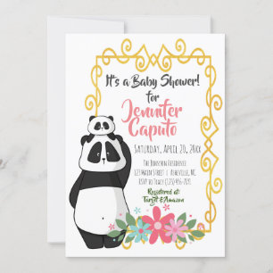 Whimissik Pandas Baby Shower Inbjudningar