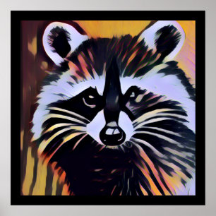 Whimissik Raccoon - en naturinspirerad design Poster