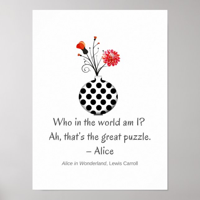 Whimissiker som är jag Alice Quote Poster (Framsidan)