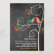 Whimissing Sommar Love birds bröllopsinbjudan