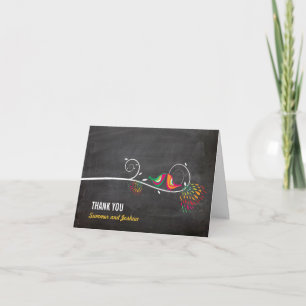 Whimissing Summer Birds Chalkboard Bröllop Tack Kort