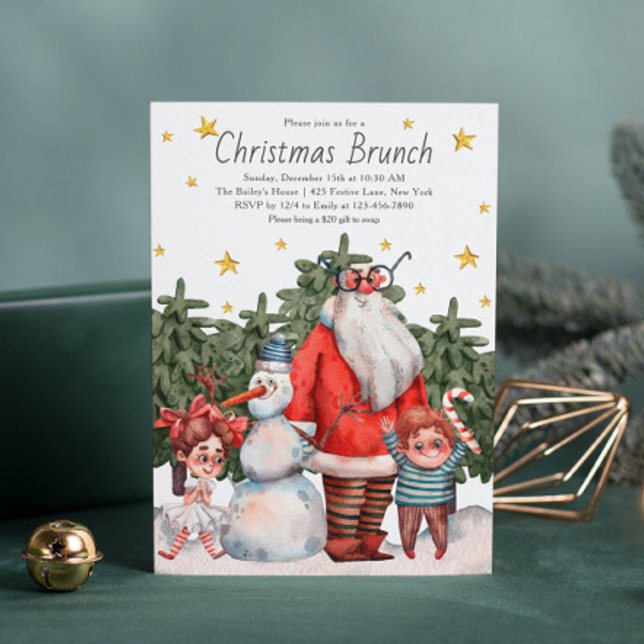 Whimissique Santa Snögubbe Kids jul Brunch Inbjudningar (Skapare uppladdad)